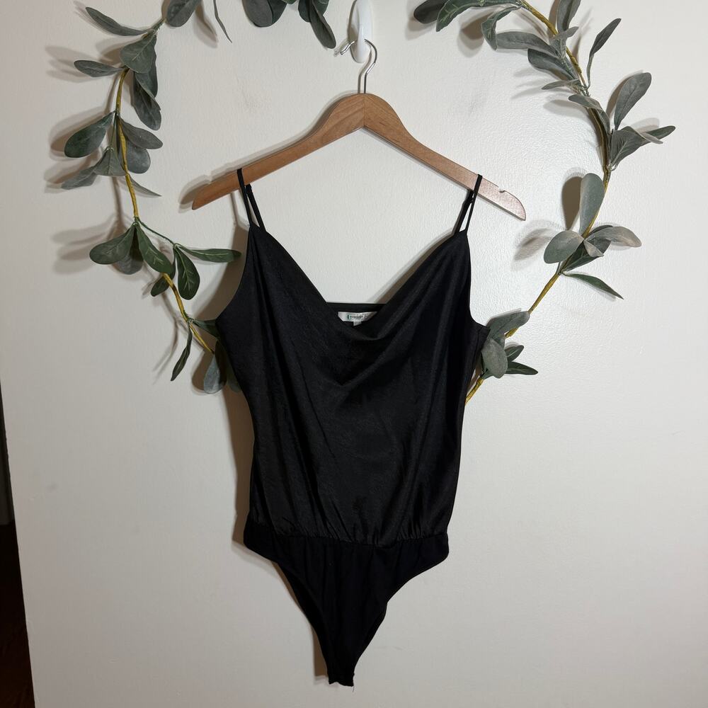 WAYF Black Tank Drapey Bodysuit
